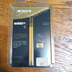 Addi Click us sz 8 bamboo interchanges knitting needles
